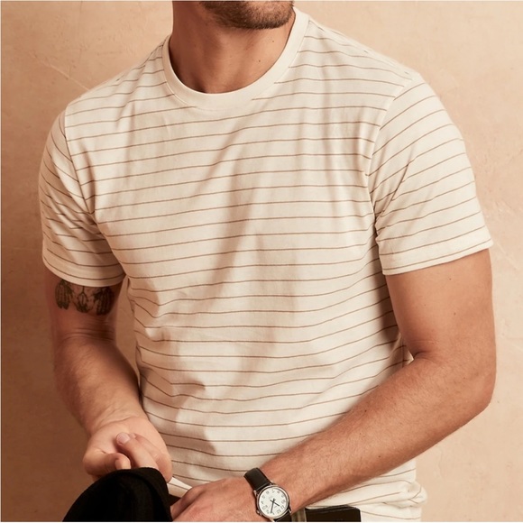 Banana Republic Premium Wash Striped Crew-Neck T-Shirt - Picture 1 of 9